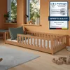 Kinderbett Bodenbett 80x160 cm mit Rausfallschutz, Matratze Produktbild-Vorschau 1