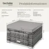 tectake® Rattan Sitzhocker Bitonto widerstandsfähig 53 x 53 Produktbild-Vorschau 5