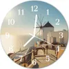 Glasuhr Wanduhr Küchenuhr Echt-Glas 30fi cm Santorini weiß Produktbild-Vorschau 1
