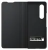 A black phone case is shown open, revealing the inside. Produktbild-Vorschau