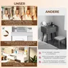 Make-up tafel met LED-verlichting en spiegel, met Productafbeelding-voorbeeld 7