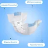 A diagram showing a disposable diaper with callouts highlighting its features. Produktbild-Vorschau