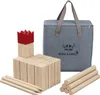 WELLGRO XL Kubb Spiel - 2-12 Spieler, massiv Holz, roter Produktbild-Vorschau 1