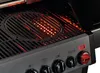A close-up view of a gas grill with the burners glowing red hot. Produktbild-Vorschau
