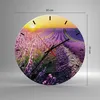 Wanduhr - Rund - Glasuhr - Feld Lavendel Sonne - 30x30cm - Produktbild-Vorschau 3