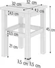 Holzhocker Sitzhocker ohne Lehne in Kiefer natur oder weiß Produktbild-Vorschau 7