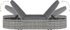 vidaXL Dvojité ležadlo s vankúšom Poly Rattan Grey Náhľad obrázku produktu 5