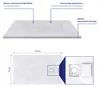 Duschwanne 140×90 cm Weiß, SMC Steinoptik, rutschfest, Produktbild-Vorschau 6