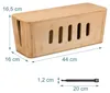 Relaxdays Scatola porta cavi per 2 prese multiple, bambù, A Anteprima dell’immagine prodotto 4