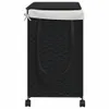 vidaXL Wäschekorb mit Rollen Schwarz 60x35x60,5 cm Rattan Produktbild-Vorschau 5