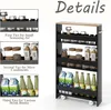 A multi-tiered storage cart with various items on its shelves, presented alongside close-up views of each tier. Podgląd zdjęcia produktu