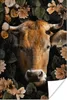 MuchoWow® Poster Kuh - Blumen - Tiere - Horn 20x30 cm - Produktbild-Vorschau 1