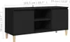 Mobile TV con gambe in legno massiccio nero 103,5x35x50 cm Anteprima dell’immagine prodotto 7