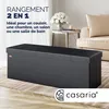 CASARIA® Banc de rangement noir 115 x 38 x 38 cm Siège Voir les images du produit 2