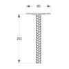 A technical drawing of a post anchor with dimensions. Podgląd zdjęcia produktu