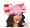 Partyhelm Karneval Getränke Accessoire Pink Federhut Produktbild-Vorschau 3