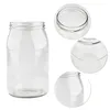 A clear glass jar with multiple close-up views of its top and bottom. Produktbild-Vorschau