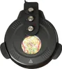 A top-down view of an electric pizza oven with a pizza visible through the glass window. Produktbild-Vorschau