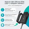 Siltcon® USB-C Laptop-Ladegerät 65W – Universal mit 3m Produktbild-Vorschau 2