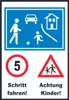 Spielstraße Schrittfahren Achtung Kinder Schild A5 Produktbild-Vorschau 1