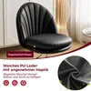 A black chair with text overlays describing its features. Náhled obrázku produktu