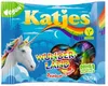 A bag of vegan fruit gummies with a unicorn and rainbow design. Produktbild-Vorschau