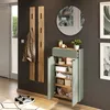 Garderobe Flurgarderobe schmal in grün mit Eiche Produktbild-Vorschau 2