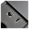 Tischsteckdose / Schreibtischsteckdose / Einbausteckdose / 2-fach / 1x USB A / 1x USB C / 1x HDMI / 1x RJ 45 Ethernet LAN / 1,5m Kabel / schwarz Anteprima dell’immagine prodotto