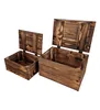 2 Holzkisten Mit Klappe, Kästen Mit Deckel, Holzkisten, Zur Produktbild-Vorschau 1
