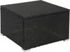 A black rattan storage box or coffee table is shown from a slightly elevated angle against a white background. Produktbild-Vorschau