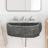 vidaXL Lavabo mural gris 45 x 35 x 15 cm, aspect pierre de Voir les images du produit 2