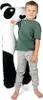 A young boy stands next to a large panda plush toy. Náhľad obrázku produktu