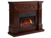 A dark brown electric fireplace with a realistic flame effect. Podgląd zdjęcia produktu