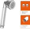 A hand shower with two informational graphics next to it. Produktbild-Vorschau
