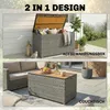 Outsunny Gartenbox 450 L Polyrattan wasserdicht Auflagenbox Produktbild-Vorschau 4