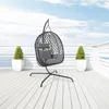 HOMLA Huśtawka NIDO Czarna z szarą poduszką 104x106x184 cm Podgląd zdjęcia produktu 6
