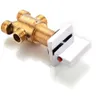 A close-up studio shot of a modern bathtub faucet valve with a chrome handle and brass fittings. Podgląd zdjęcia produktu