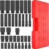 A set of black impact sockets and a red storage case are arranged on a white background. Anteprima dell’immagine prodotto