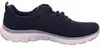 A side view of a blue Skechers women's sneaker. Voir les images du produit