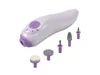 A nail care set with a white and purple electric nail file and multiple attachments, displayed on a white background. Produktbild-Vorschau