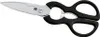 A pair of kitchen scissors with black handles and a silver blade, shown against a white background. Náhled obrázku produktu