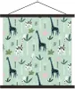 MuchoWow® Textilposter Dschungel - Giraffe - Palme 60x60 cm Produktbild-Vorschau 1