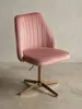 Schreibtischstuhl Rosa Samt Design Drehstuhl mit Lehne, Produktbild-Vorschau 5