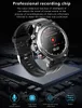 A smartwatch with a recording feature displayed on a circuit board background with icons representing its functions. Náhled obrázku produktu