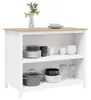 vidaXL Îlot de cuisine HILL Blanc 112 x 66 x 90 cm Bois de Voir les images du produit 3