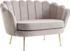 2-Sitzer-Sofa aus braunem und grauem Velours - DANDELION by Produktbild-Vorschau 3