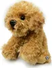 A plush toy dog sits on a white background. Produktbild-Vorschau