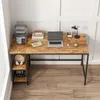 Rustikaler brauner Loft-Schreibtisch mit 2 Ablagen, 140 cm Produktbild-Vorschau 4