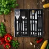 tectake® Grillbesteck mit Aluminiumkoffer aus Edelstahl Produktbild-Vorschau 9