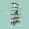 Relaxdays Schwerlastregal auf Rollen, HxBxT: 209 x 90 x 40 Produktbild-Vorschau 4